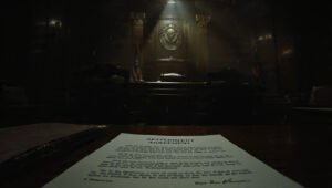 a dramatic wide angle shot of an empty a dramatic wide angle shot of an empty court room