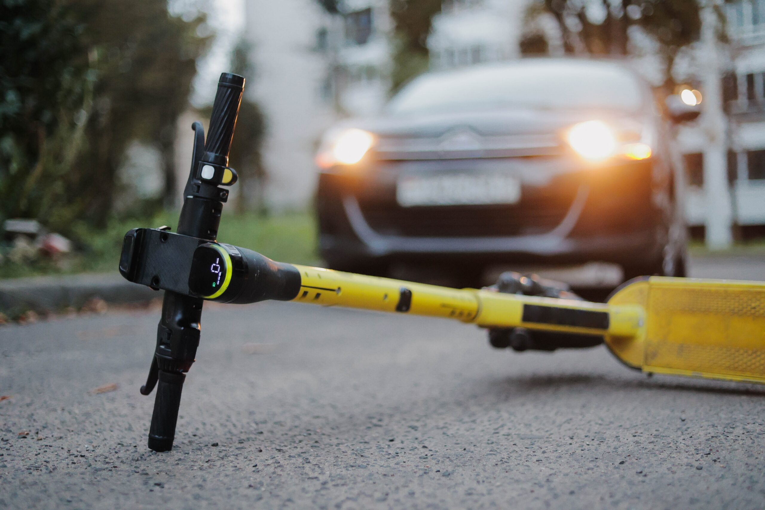E-scooter accident in Downtown Indianapolis with car involved