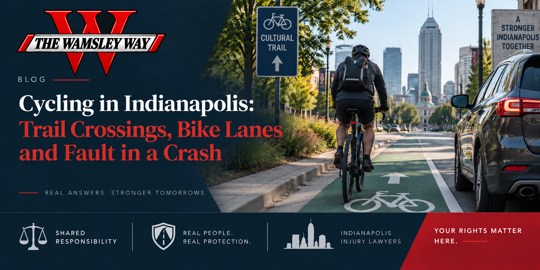 Cycling in Indianapolis: Trail Crossings, Bike Lanes, and Fault in a Crash